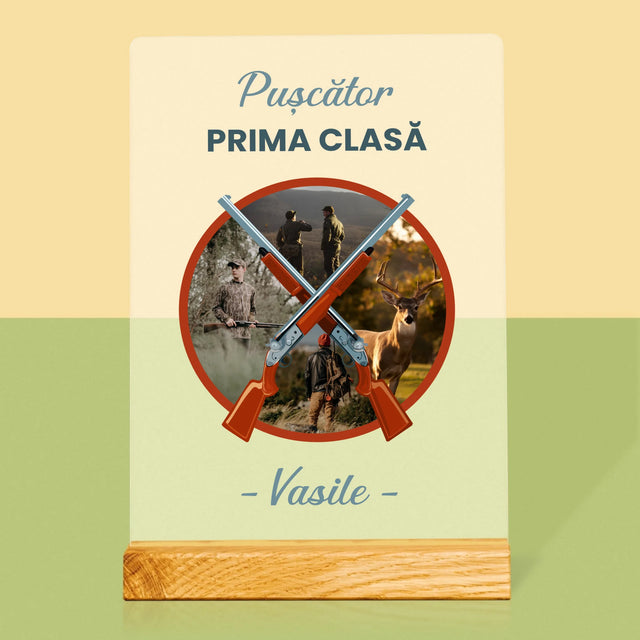 Colaj De Fotografii: Pușcător Prima Clasă - Imprimare Pe Sticlă Acrilică (Verticală)
