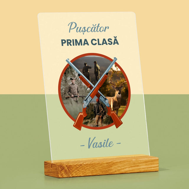 Colaj De Fotografii: Pușcător Prima Clasă - Imprimare Pe Sticlă Acrilică (Verticală)