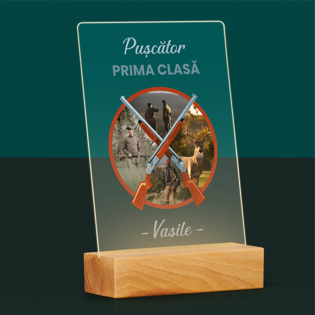 Colaj De Fotografii: Pușcător Prima Clasă - Imprimare Pe Sticlă Acrilică (Verticală)