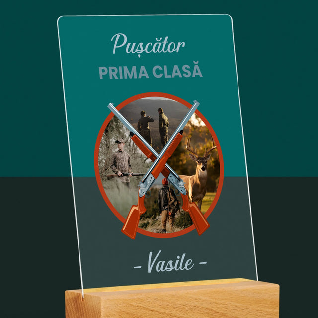 Colaj De Fotografii: Pușcător Prima Clasă - Imprimare Pe Sticlă Acrilică (Verticală)