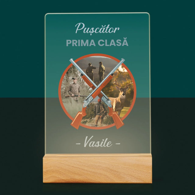 Colaj De Fotografii: Pușcător Prima Clasă - Imprimare Pe Sticlă Acrilică (Verticală)