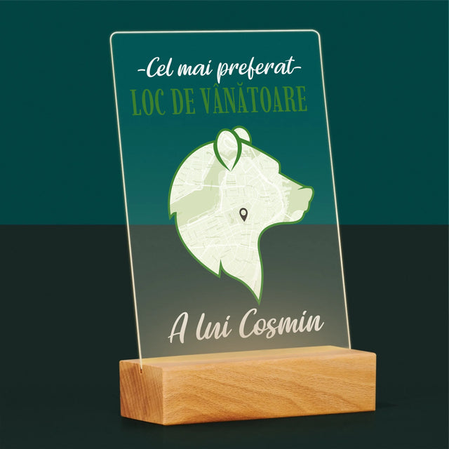 Harta Oraș: Cel Mai Preferat Loc De Vînătoare - Imprimare Pe Sticlă Acrilică (Verticală)