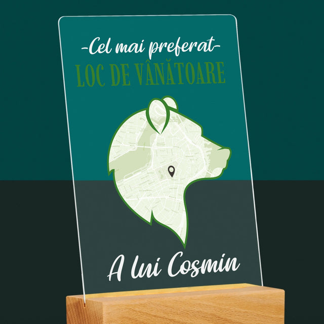 Harta Oraș: Cel Mai Preferat Loc De Vînătoare - Imprimare Pe Sticlă Acrilică (Verticală)