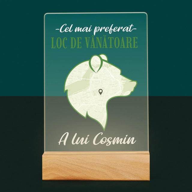 Harta Oraș: Cel Mai Preferat Loc De Vînătoare - Imprimare Pe Sticlă Acrilică (Verticală)