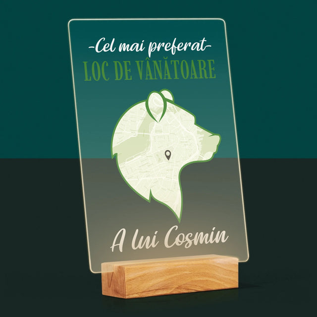 Harta Oraș: Cel Mai Preferat Loc De Vînătoare - Imprimare Pe Sticlă Acrilică (Verticală)