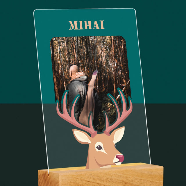 Fotografie Si Semnătură: Cerb - Imprimare Pe Sticlă Acrilică (Verticală)