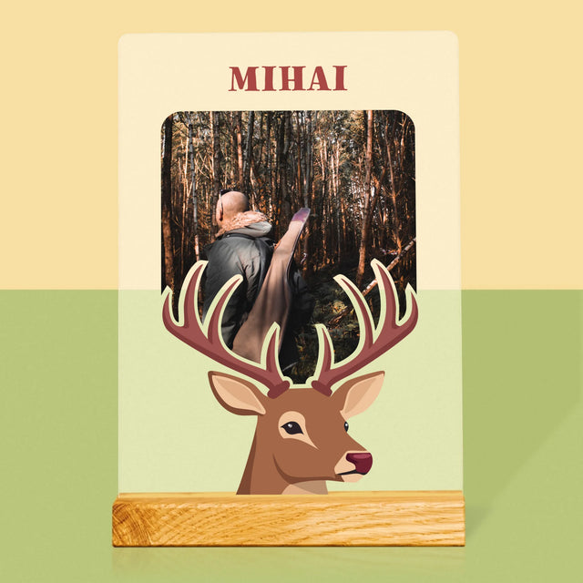 Fotografie Si Semnătură: Cerb - Imprimare Pe Sticlă Acrilică (Verticală)