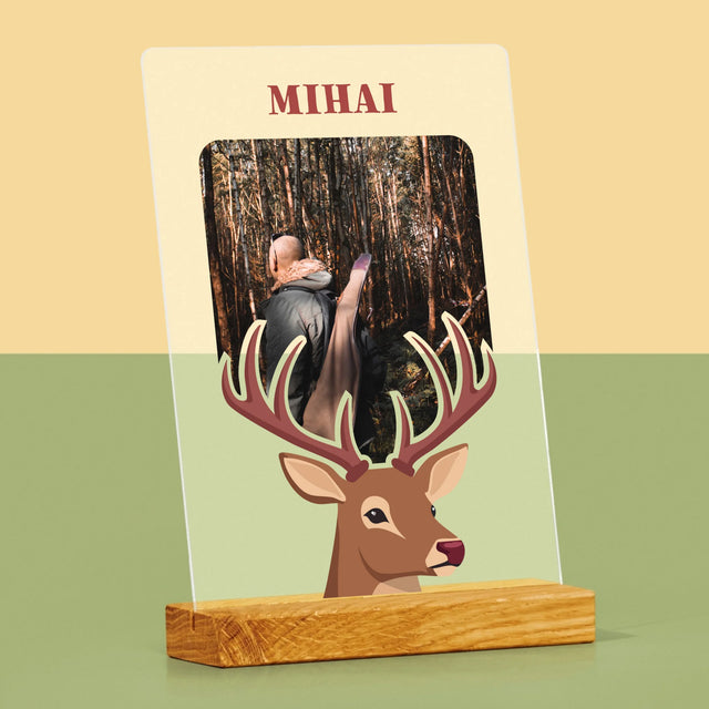 Fotografie Si Semnătură: Cerb - Imprimare Pe Sticlă Acrilică (Verticală)