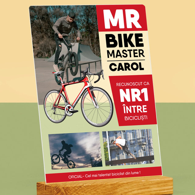 Copertă Derevistă: Mr Bike Master - Imprimare Pe Sticlă Acrilică (Verticală)