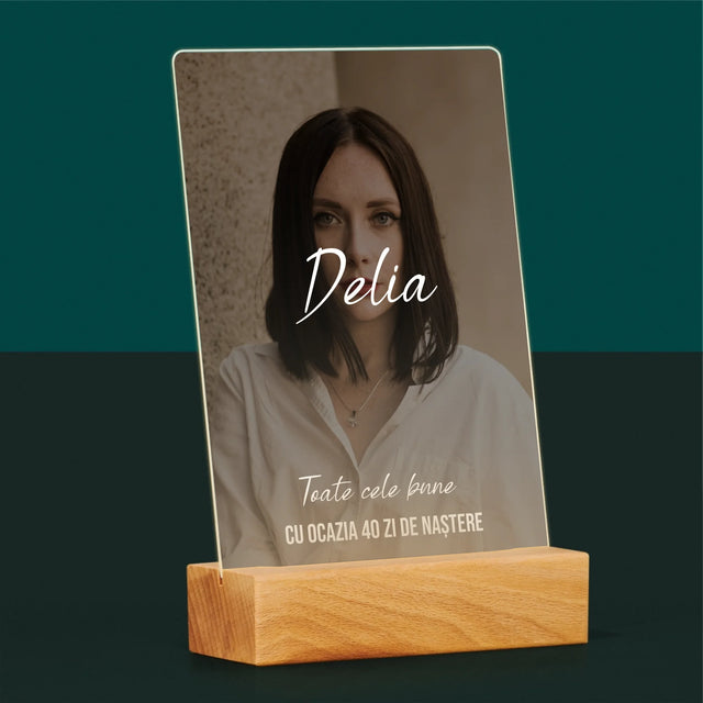 Fotografie Si Semnătură: A 40 Zi De Naștere Toate Cele Bune - Imprimare Pe Sticlă Acrilică (Verticală)