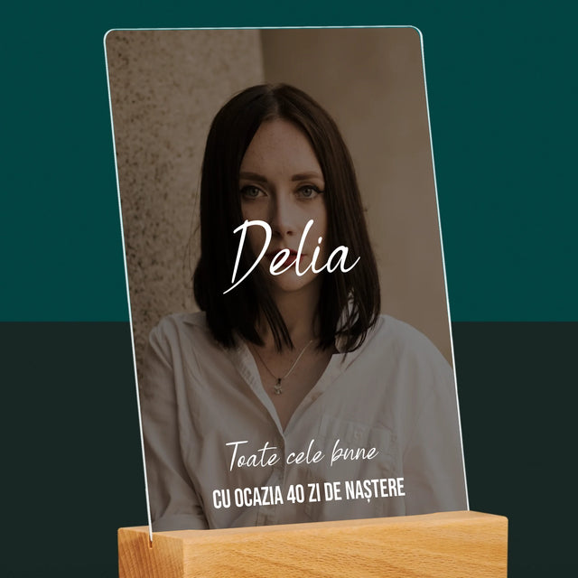 Fotografie Si Semnătură: A 40 Zi De Naștere Toate Cele Bune - Imprimare Pe Sticlă Acrilică (Verticală)