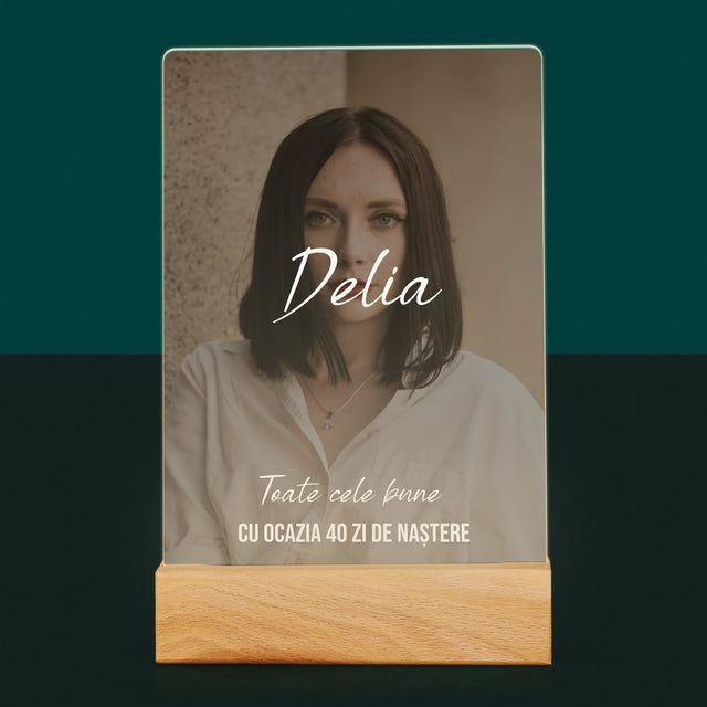 Fotografie Si Semnătură: A 40 Zi De Naștere Toate Cele Bune - Imprimare Pe Sticlă Acrilică (Verticală)