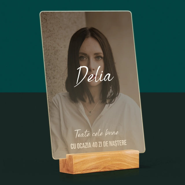 Fotografie Si Semnătură: A 40 Zi De Naștere Toate Cele Bune - Imprimare Pe Sticlă Acrilică (Verticală)