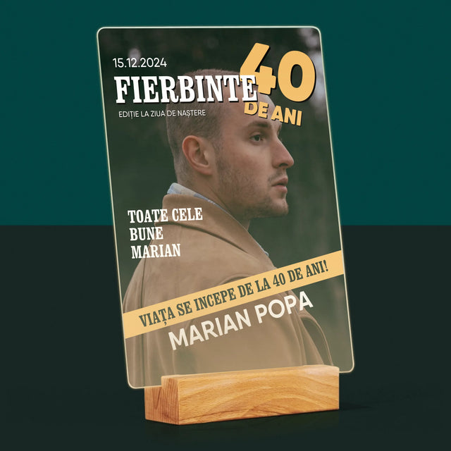 Copertă Derevistă: Fierbinte La 40 De Ani - Imprimare Pe Sticlă Acrilică (Verticală)