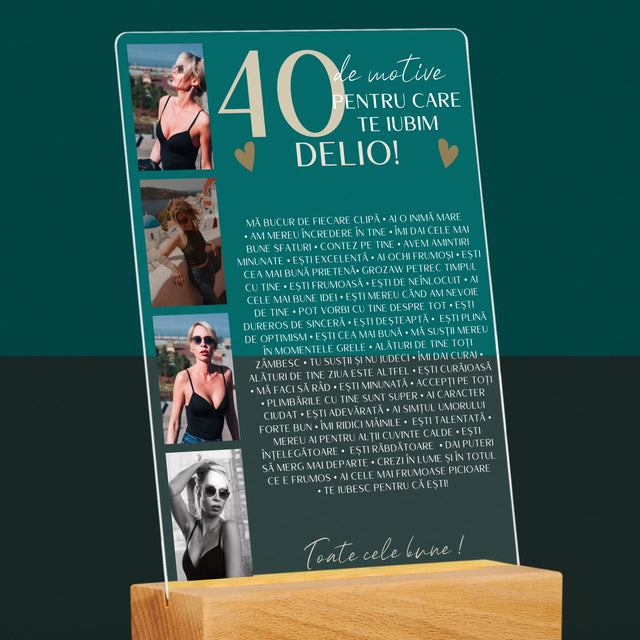 Colaj De Fotografii: 40 De Motive - Imprimare Pe Sticlă Acrilică (Verticală)