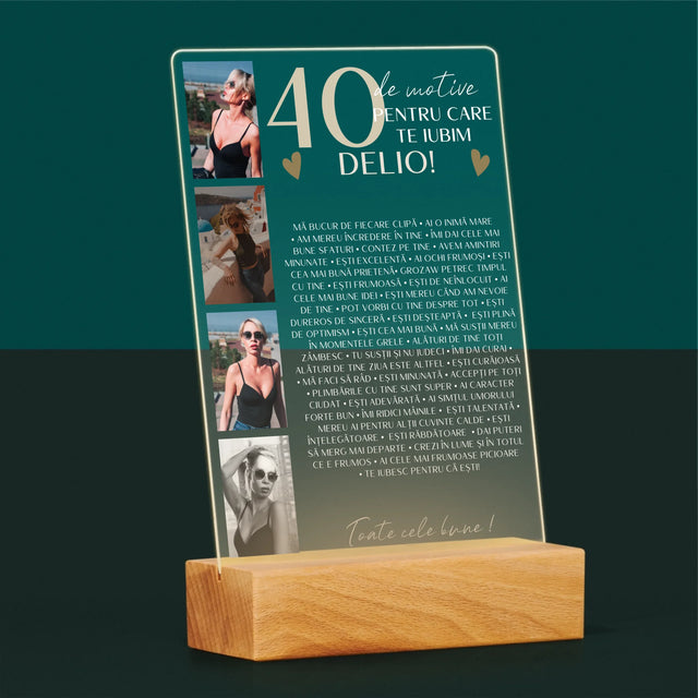 Colaj De Fotografii: 40 De Motive - Imprimare Pe Sticlă Acrilică (Verticală)