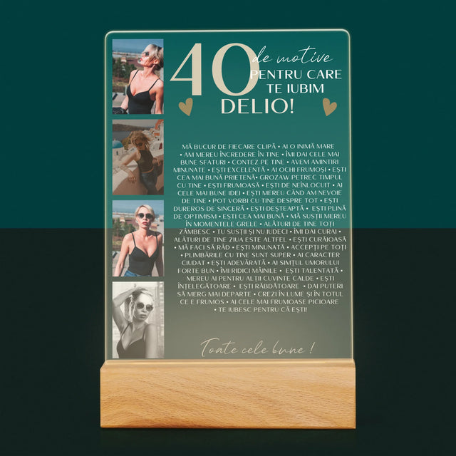 Colaj De Fotografii: 40 De Motive - Imprimare Pe Sticlă Acrilică (Verticală)