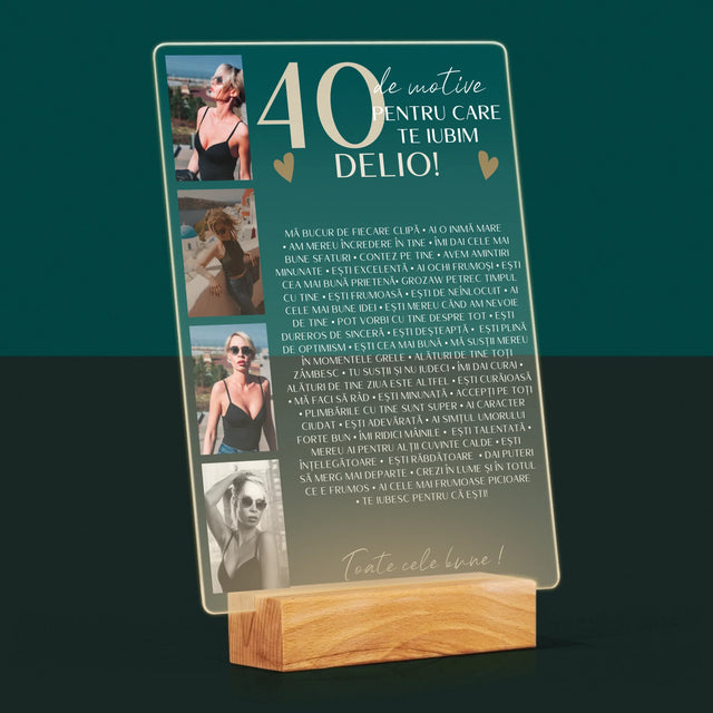 Colaj De Fotografii: 40 De Motive - Imprimare Pe Sticlă Acrilică (Verticală)