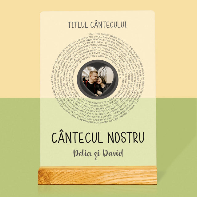 Fotografie Si Semnătură: Cântecul Nostru Cu Text - Imprimare Pe Sticlă Acrilică (Verticală)