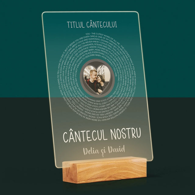 Fotografie Si Semnătură: Cântecul Nostru Cu Text - Imprimare Pe Sticlă Acrilică (Verticală)