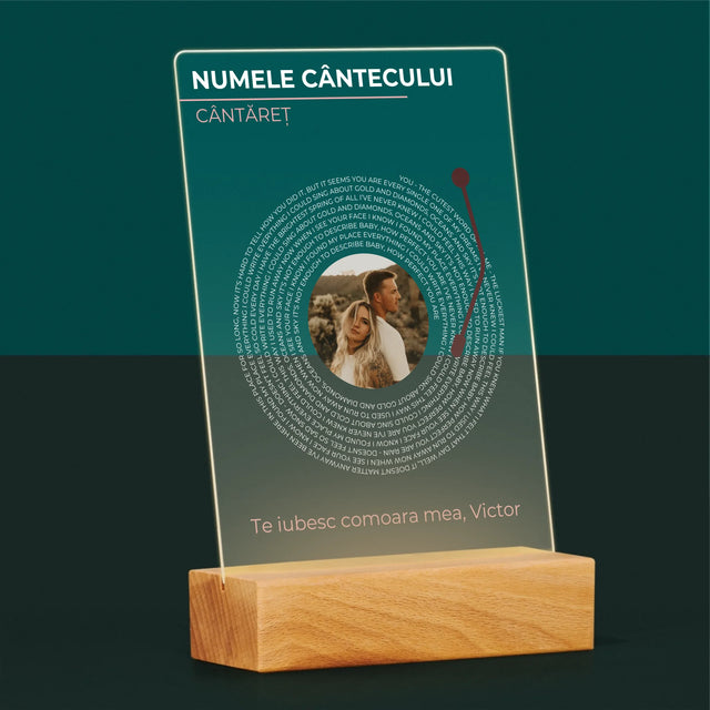 Fotografie Si Semnătură: Cântecul Nostru Album Vinil - Imprimare Pe Sticlă Acrilică (Verticală)