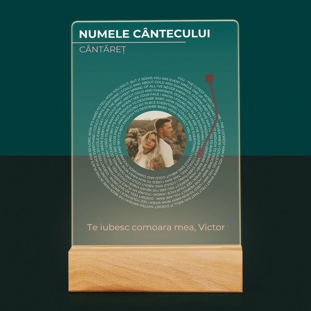Fotografie Si Semnătură: Cântecul Nostru Album Vinil - Imprimare Pe Sticlă Acrilică (Verticală)
