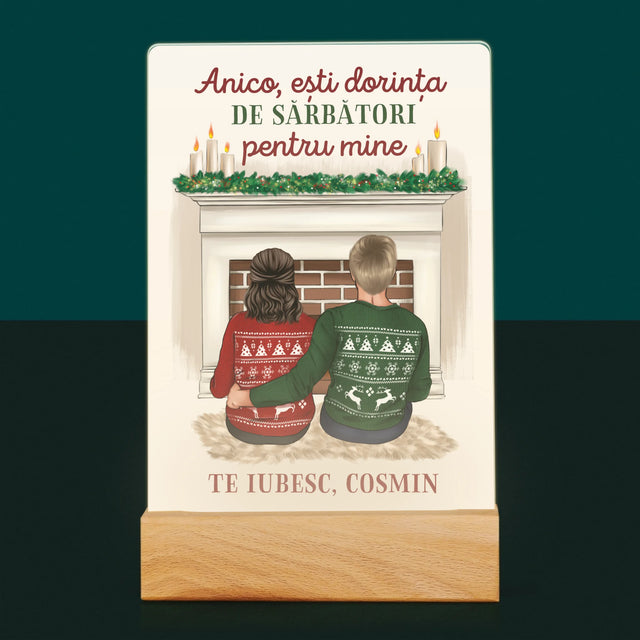 Creator De Personaj: Cuplu Crăciun - Imprimare Pe Sticlă Acrilică (Verticală)