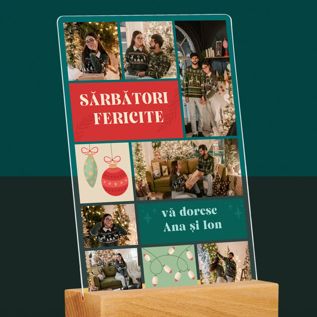 Colaj De Fotografii: Fotografii De Sărbători - Imprimare Pe Sticlă Acrilică (Verticală)