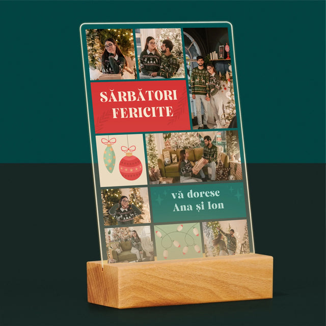Colaj De Fotografii: Fotografii De Sărbători - Imprimare Pe Sticlă Acrilică (Verticală)