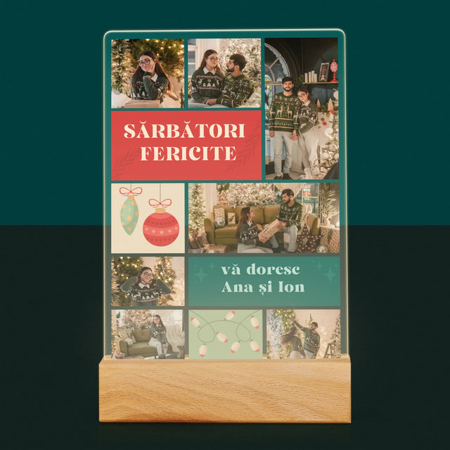Colaj De Fotografii: Fotografii De Sărbători - Imprimare Pe Sticlă Acrilică (Verticală)