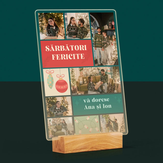 Colaj De Fotografii: Fotografii De Sărbători - Imprimare Pe Sticlă Acrilică (Verticală)