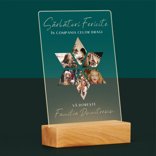 Colaj De Fotografii: Sărbători Frumoase Steaua - Imprimare Pe Sticlă Acrilică (Verticală)