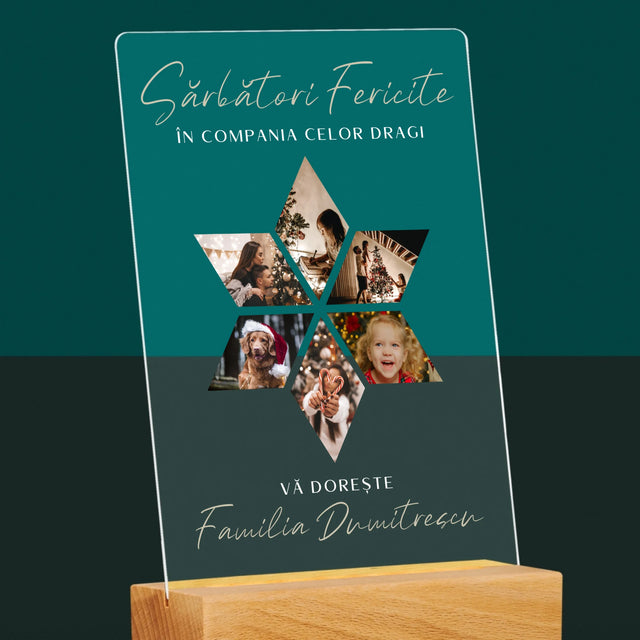 Colaj De Fotografii: Sărbători Frumoase Steaua - Imprimare Pe Sticlă Acrilică (Verticală)