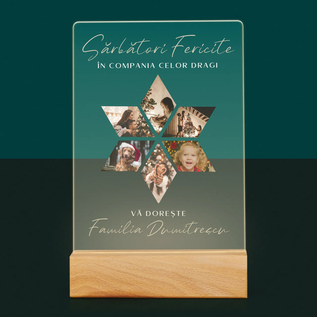 Colaj De Fotografii: Sărbători Frumoase Steaua - Imprimare Pe Sticlă Acrilică (Verticală)