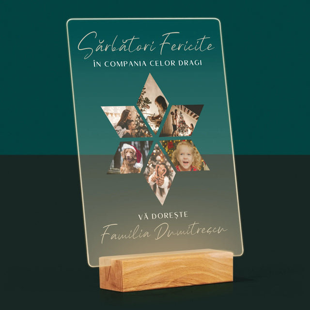 Colaj De Fotografii: Sărbători Frumoase Steaua - Imprimare Pe Sticlă Acrilică (Verticală)