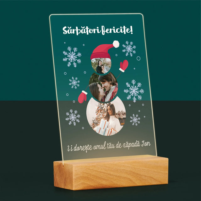 Formă Din Fotografii: Baba De Zăpadă - Imprimare Pe Sticlă Acrilică (Verticală)