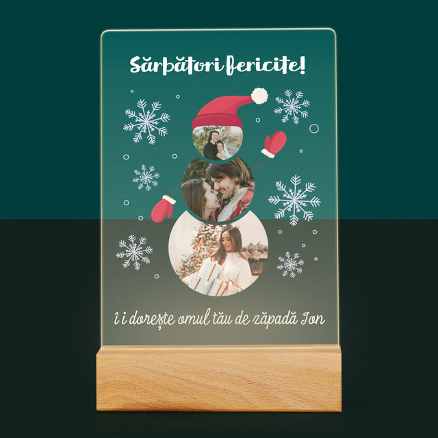 Formă Din Fotografii: Baba De Zăpadă - Imprimare Pe Sticlă Acrilică (Verticală)