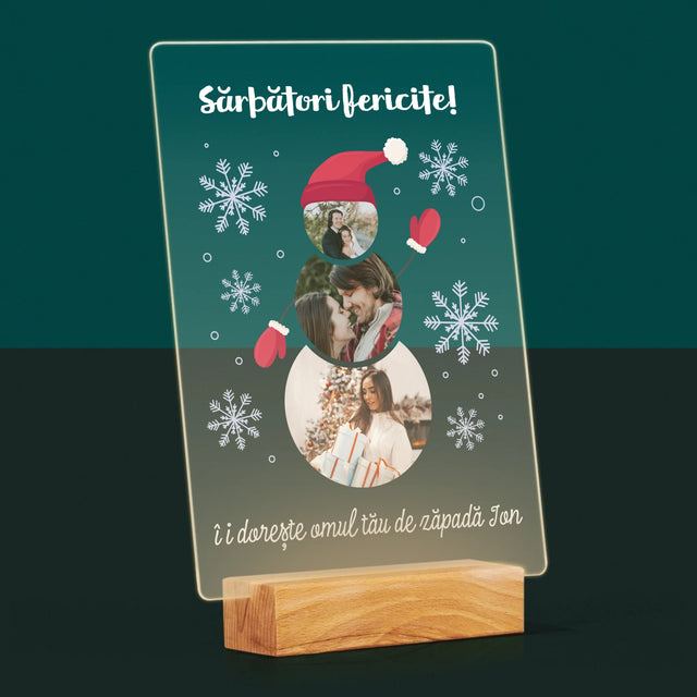 Formă Din Fotografii: Baba De Zăpadă - Imprimare Pe Sticlă Acrilică (Verticală)