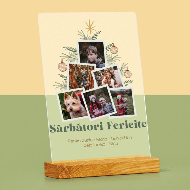 Colaj De Fotografii: Brad - Imprimare Pe Sticlă Acrilică (Verticală)