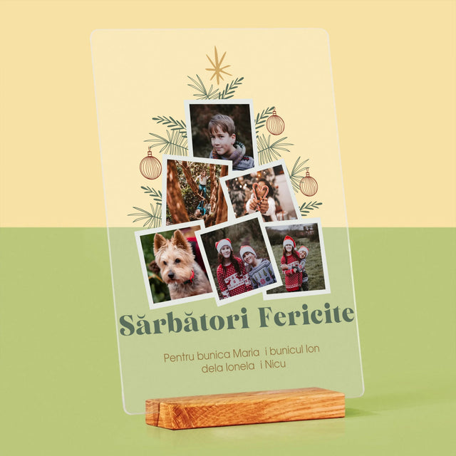 Colaj De Fotografii: Brad - Imprimare Pe Sticlă Acrilică (Verticală)