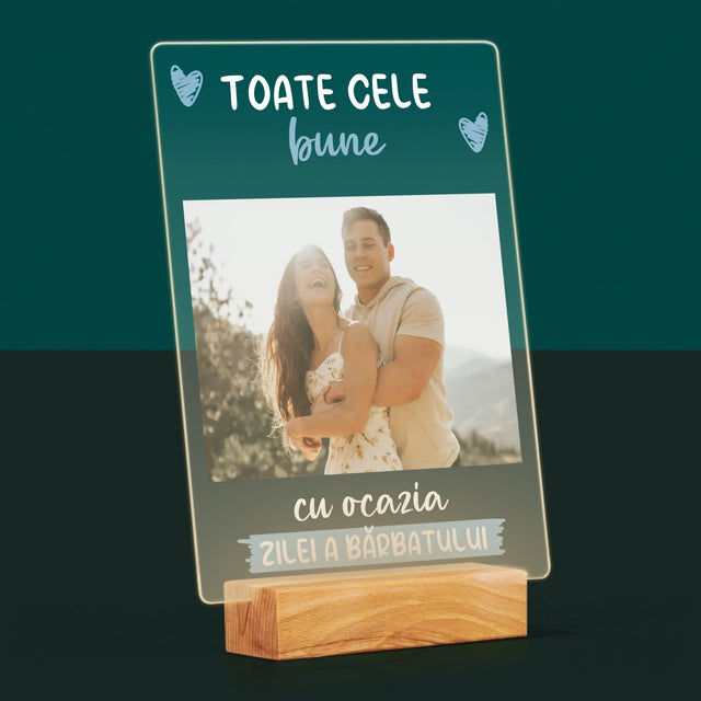 Fotografie Si Semnătură: Toate Cele Bune Cu Ocazia Zilei A Bărbatului - Imprimare Pe Sticlă Acrilică (Verticală)