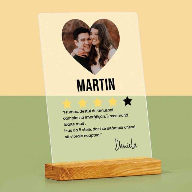 Fotografie Si Semnătură: Cel Mai Bun Băiat, Îl Recomand - Imprimare Pe Sticlă Acrilică (Verticală)