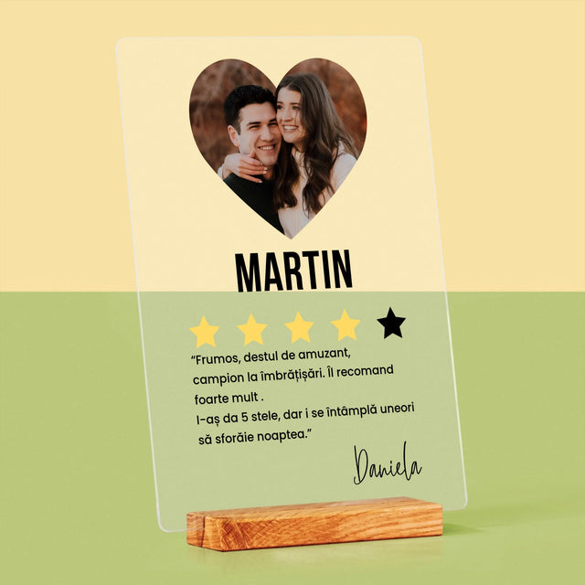 Fotografie Si Semnătură: Cel Mai Bun Băiat, Îl Recomand - Imprimare Pe Sticlă Acrilică (Verticală)