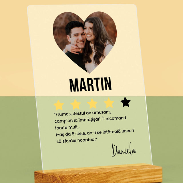 Fotografie Si Semnătură: Cel Mai Bun Băiat, Îl Recomand - Imprimare Pe Sticlă Acrilică (Verticală)