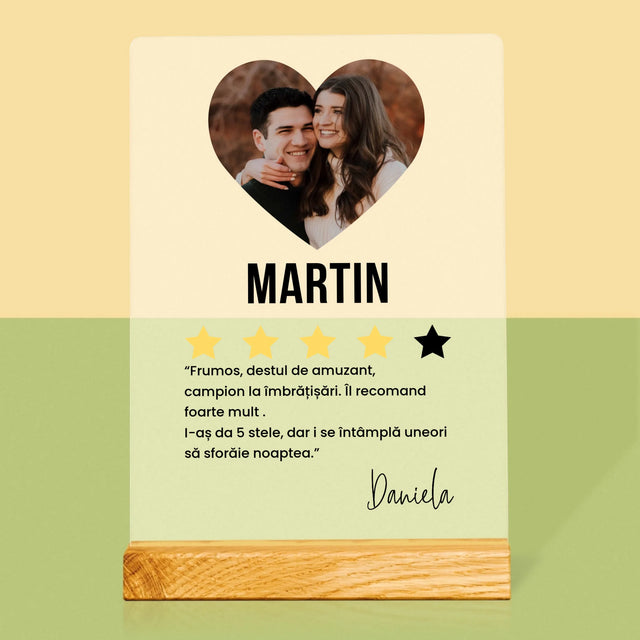 Fotografie Si Semnătură: Cel Mai Bun Băiat, Îl Recomand - Imprimare Pe Sticlă Acrilică (Verticală)