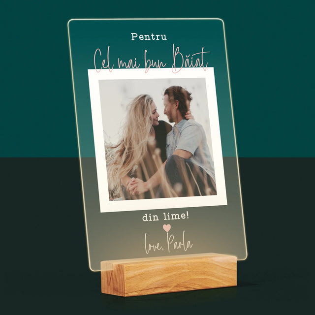 Fotografie Si Semnătură: Pentru Cel Mai Bun Băiat - Imprimare Pe Sticlă Acrilică (Verticală)