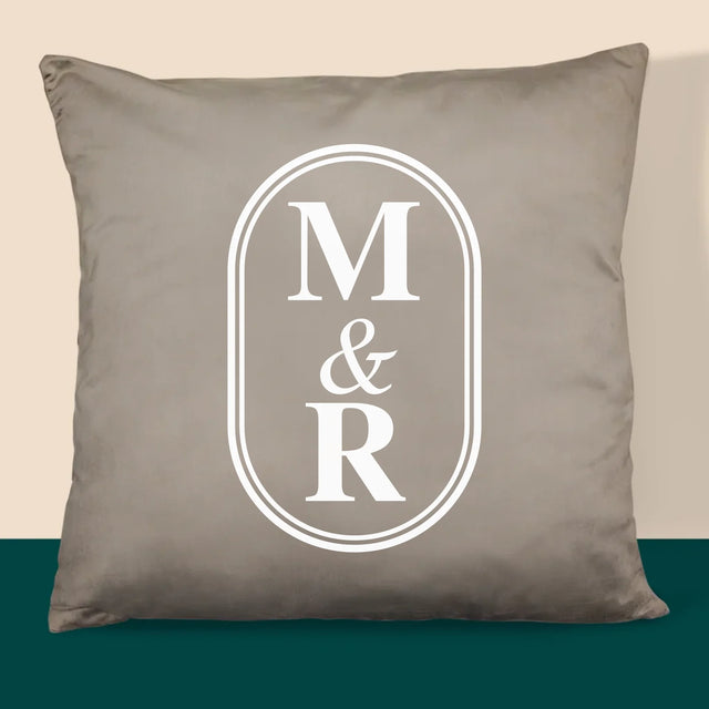 Monogramă: Inițiale Clasice - Pernă (Cu Fotografie)