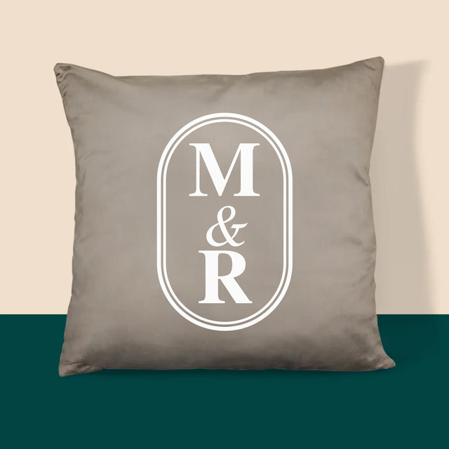 Monogramă: Inițiale Clasice - Pernă (Cu Fotografie)