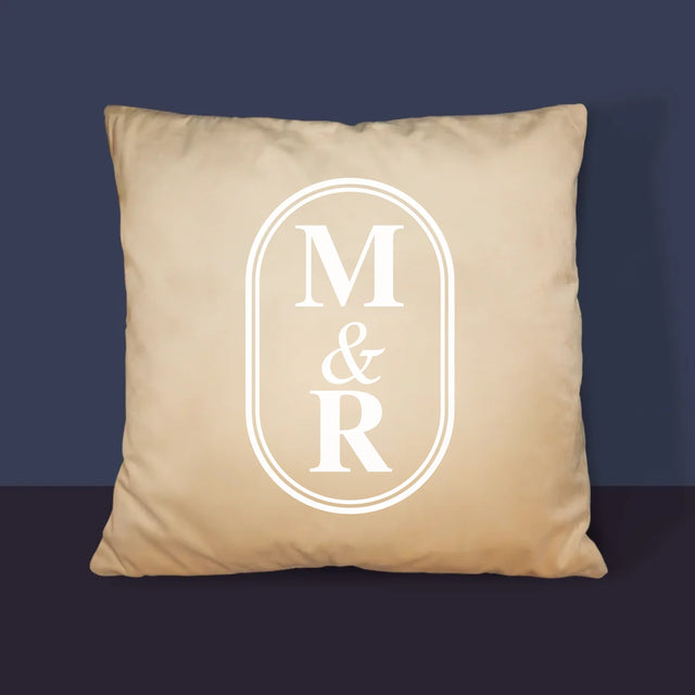 Monogramă: Inițiale Clasice - Pernă (Cu Fotografie)