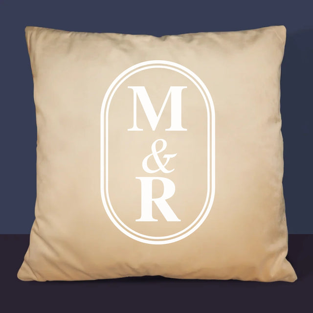 Monogramă: Inițiale Clasice - Pernă (Cu Fotografie)